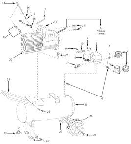Air-Compressor Parts Diagram and Parts List for MT700402  Campbell Hausfeld Compressor